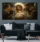 Mary Jesus Canvas Wall Art Print - Madonna and Child with