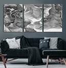 Black White Abstract Canvas Wall Art - Fluid Ink Artwork - by MyGreatCanvas | Canvas Wall Art Prints | Photo Prints & Wall Decor