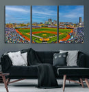 Wrigley Field Chicago Cubs Panoramic Canvas Print –