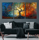 Yggdrasil Tree of Life Mosaic Stained Glass Wall Art Canvas,