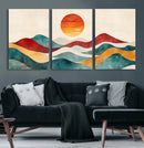 Southwest Mountain Wall Art Canvas Print – Boho Triptych