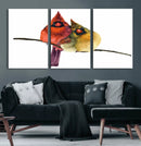 Cardinal Bird Canvas Wall Art - Male and Female Cardinal