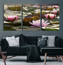 Lotus Flower Wall Art Canvas Print, Water Lily Large Wall