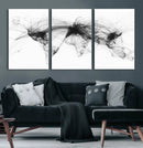 Flight Routes Air Traffic Map Canvas Wall Art - Framed -