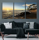 Tropical Beach Wall Art - Stunning Ocean Sunset Canvas Print