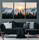 Misty Forest Wall Art – Framed Sunrise Pines Canvas Artwork, by MyGreatCanvas | Canvas Wall Art Prints | Photo Prints & Wall Decor