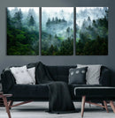 Misty Forest Wall Art Canvas Print – Framed Foggy Mountain by MyGreatCanvas | Canvas Wall Art Prints | Photo Prints & Wall Decor