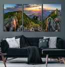 Mountain Sunset Panoramic Wall Art Canvas Print – Framed