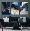 Blue Marble Wall Art Canvas Print – Framed Gold Veins by MyGreatCanvas | Canvas Wall Art Prints | Photo Prints & Wall Decor