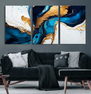 Gold Blue Abstract Canvas Print, Elegant Navy and Gold by MyGreatCanvas | Canvas Wall Art Prints | Photo Prints & Wall Decor