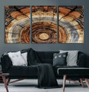 Tree Rings Wall Art Canvas Print – Rustic Wood Texture