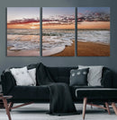 Ocean Sunset Wall Art Canvas Print – Framed Sandy Shore