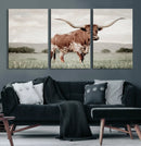 Texas Longhorn Wall Art Canvas Print – Framed Spotted Cattle by MyGreatCanvas | Canvas Wall Art Prints | Photo Prints & Wall Decor