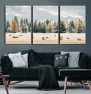 Elk Herd Wall Art – Framed Snowy Forest Canvas Artwork, by MyGreatCanvas | Canvas Wall Art Prints | Photo Prints & Wall Decor