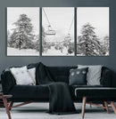 Snowy Ski Lift Wall Art – Framed Winter Forest Canvas by MyGreatCanvas | Canvas Wall Art Prints | Photo Prints & Wall Decor