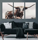 Texas Longhorn Wall Art – Framed Spotted Bull Canvas by MyGreatCanvas | Canvas Wall Art Prints | Photo Prints & Wall Decor