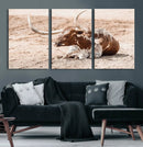 Texas Longhorn Wall Art – Framed Resting Bull Canvas by MyGreatCanvas | Canvas Wall Art Prints | Photo Prints & Wall Decor