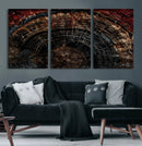 Dark Wood Ring Wall Art Canvas Print – Framed Abstract Tree