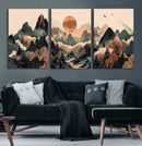 Wood Mountain Landscape Wall Art Canvas Print – Framed