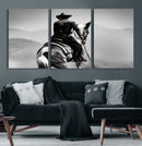 Western Wall Art Canvas Print – Framed Cowboy and Horse