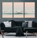 Pastel Ocean Wall Art Canvas Print – Framed Soft Sunset Calm