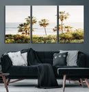 California Coast Palm Trees Wall Art Canvas Print – Framed