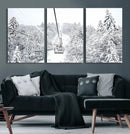 Snowy Ski Lift Wall Art – Framed Winter Mountain Canvas by MyGreatCanvas | Canvas Wall Art Prints | Photo Prints & Wall Decor