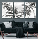 Black and White Palm Wall Art Canvas Print – Framed