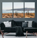 Desert Lake Wall Art – Framed Cactus Mountain Canvas by MyGreatCanvas | Canvas Wall Art Prints | Photo Prints & Wall Decor