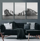 Coastal Wall Art – Framed Black White Ocean Canvas Artwork, by MyGreatCanvas | Canvas Wall Art Prints | Photo Prints & Wall Decor