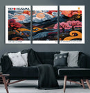 Modern Japanese Wall Art Canvas Print – Framed Abstract