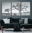 Joshua Trees Wall Art Canvas Print – Framed Black White