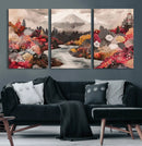 Mountain Wall Art Canvas Print – Framed Autumn Forest