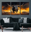 Longhorn Canvas Wall Art Canvas Print – Framed Bold Bull