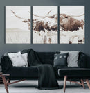 Longhorn Wall Art Canvas Print – Framed Western Cow Rustic