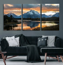 Mountain Sunset Wall Art Canvas Print – Framed Alpine