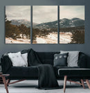 Mountain Landscape Wall Art Canvas Print – Framed Snowy