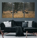 Deer Wall Art Canvas Print – Framed Rustic Wildlife Stags