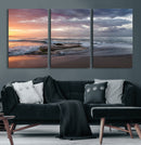 Golden Hour Wall Art Canvas Print – Framed Tranquil Waves