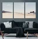 Minimalist Beach Wall Art Canvas Print – Framed Coastal