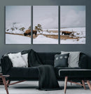 Bison Wildlife Wall Art Canvas Print – Framed Snowy Prairie by MyGreatCanvas | Canvas Wall Art Prints | Photo Prints & Wall Decor