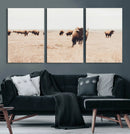 Bison Herd Wall Art Canvas Print – Framed Western Prairie by MyGreatCanvas | Canvas Wall Art Prints | Photo Prints & Wall Decor