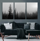 Misty Pines Wall Art Canvas Print – Framed Woodland