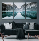 Mountain Lake Wall Art Canvas Print – Framed Toblacher See