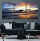 Beach Sunset Wall Art Canvas Print – Tropical Ocean Waves