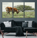 Texas Longhorn Wall Art Canvas Print – Rustic Western Ranch by MyGreatCanvas | Canvas Wall Art Prints | Photo Prints & Wall Decor