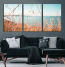 Coastal Grass Landscape Wall Art Canvas Print – Golden