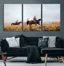 Western Cowboys Wall Art Canvas Print – Rustic Prairie