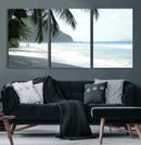 Tropical Beach Wall Art Canvas Print – Framed Serene Ocean