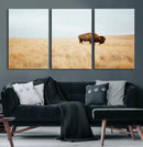 Buffalo Wall Art Canvas Print – Framed Western Wildlife